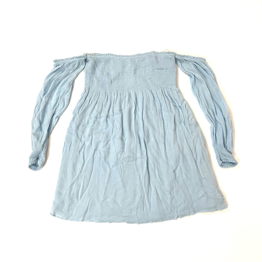 Off Shoulder Baby Blue Dress